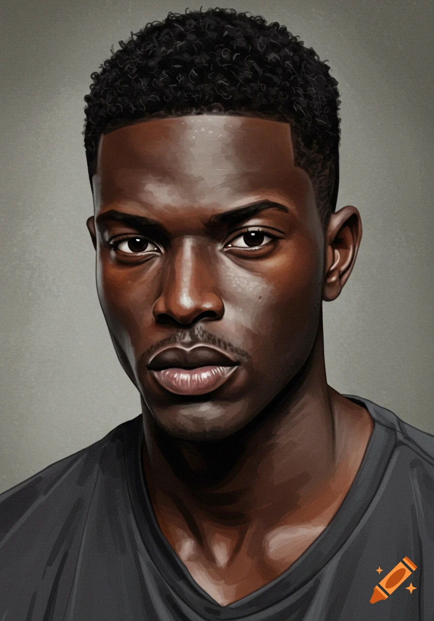 Stylized portrait of a man with a textured crop hairstyle