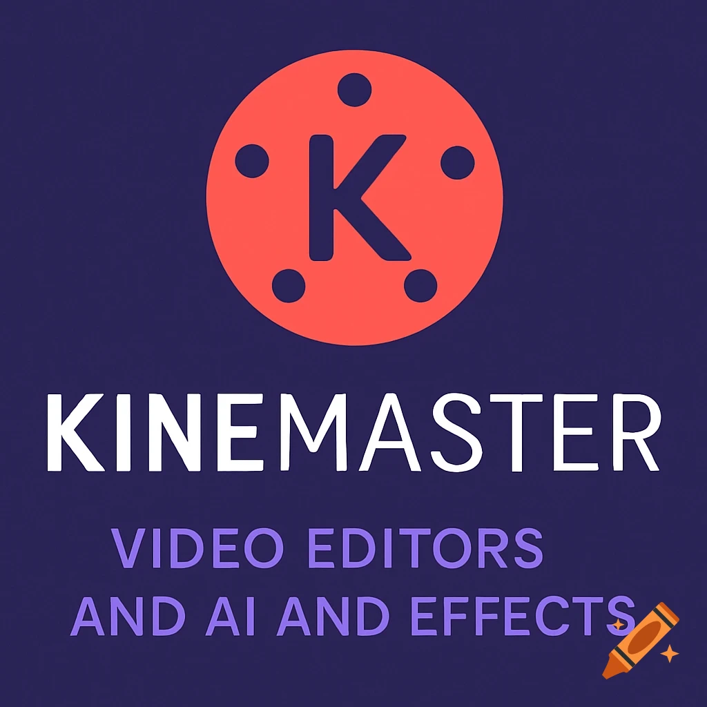 Logo for KineMaster video editor with text