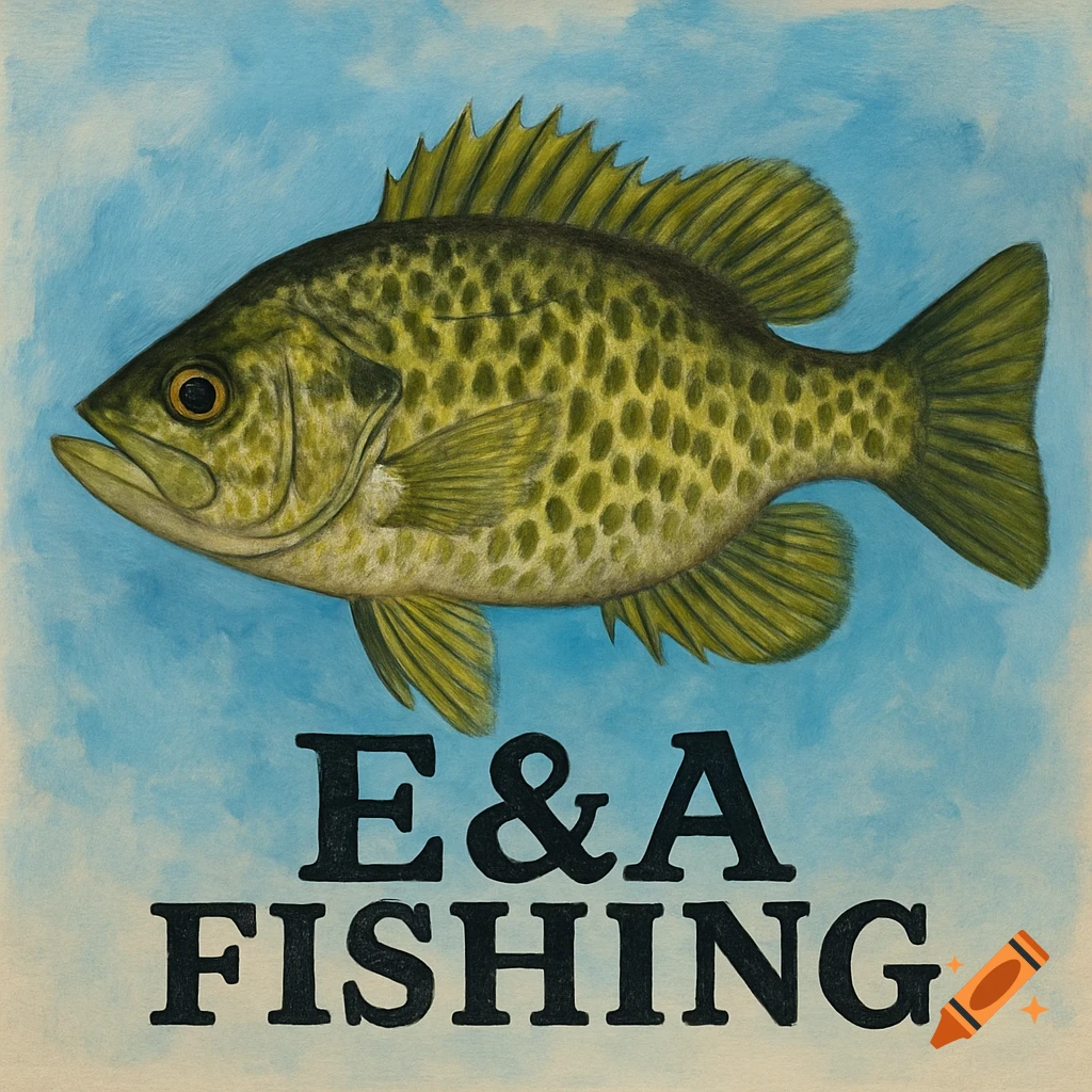 A colored pencil illustration of a fish above the text "E&A FISHING".