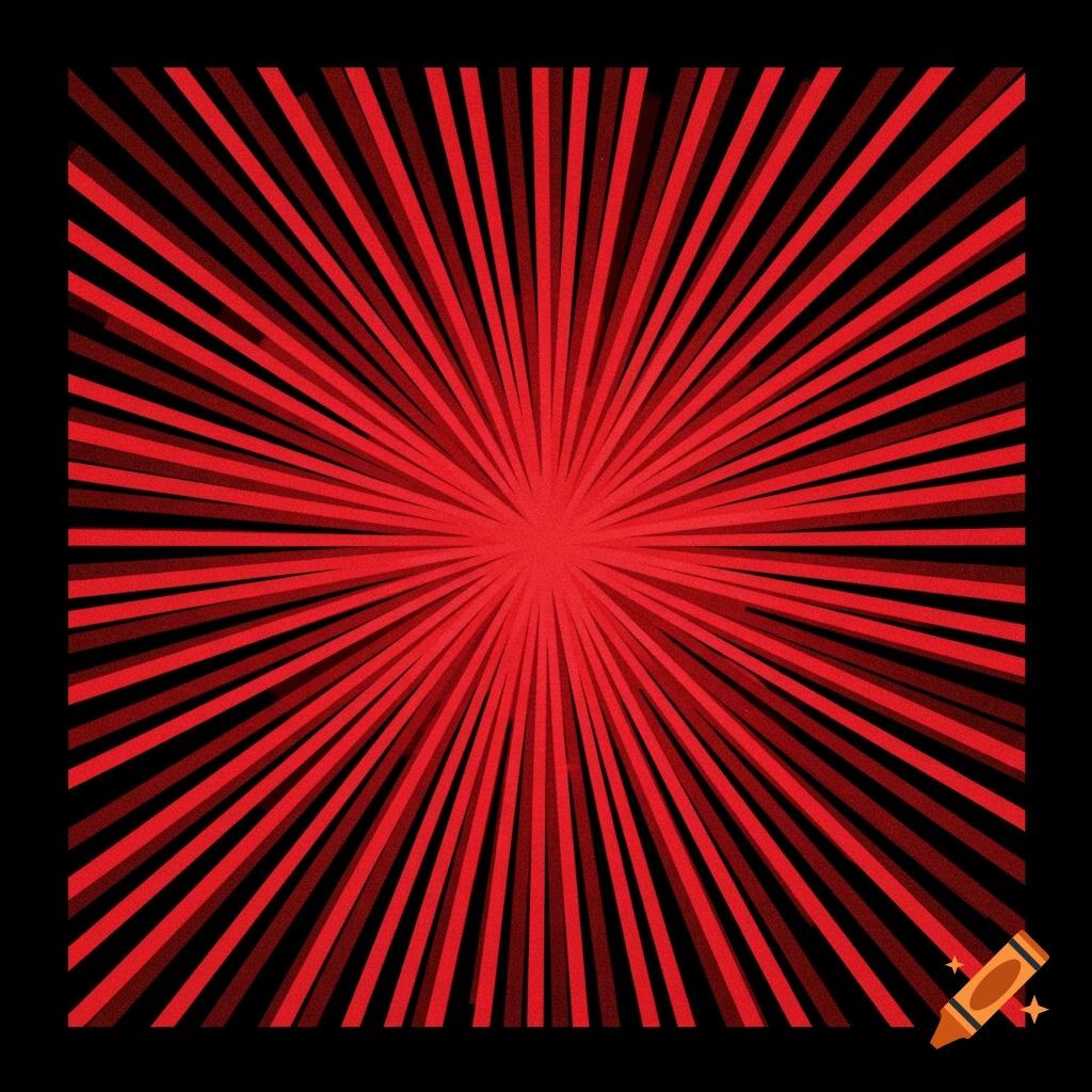 Red lines radiating from the center on a black background.