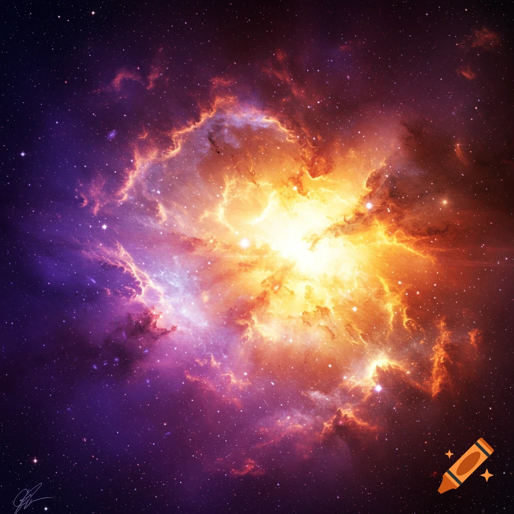 A vibrant nebula glowing in space with stars