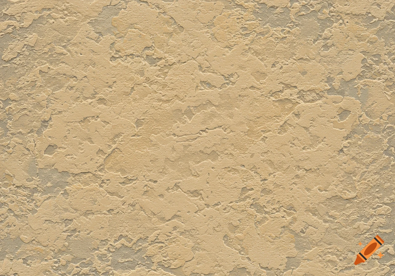 A close-up view of a rough, uneven tan-colored texture.