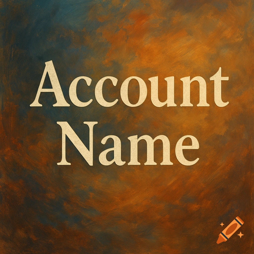 The words Account Name on a rustic textured background.