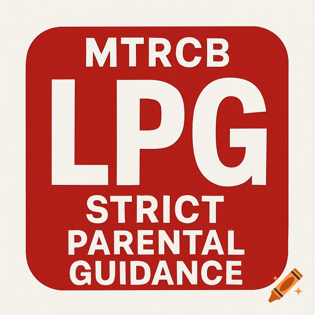 A red square logo with rounded corners featuring white text that reads MTRCB LPG STRICT PARENTAL GUIDANCE.