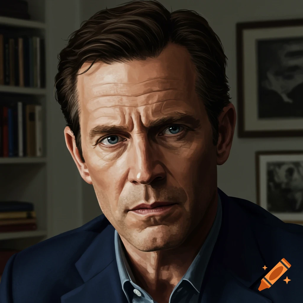 Close-up portrait of a man in a suit looking forward