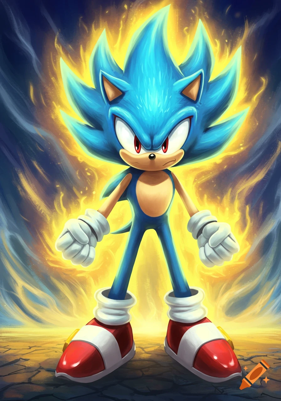 Super Sonic charging with golden energy