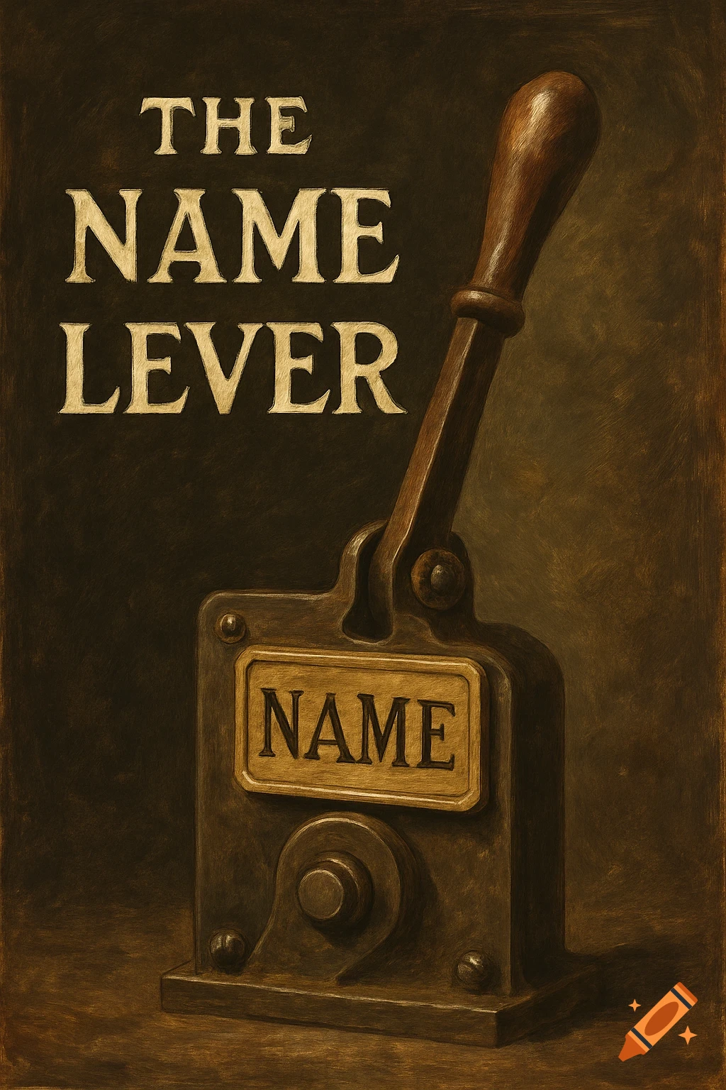 Vintage illustration of a mechanical lever device labeled 'The Name Lever'.