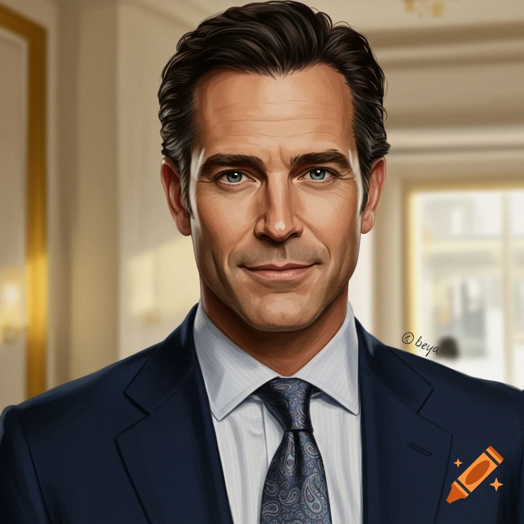 Digital painting of a man in a suit