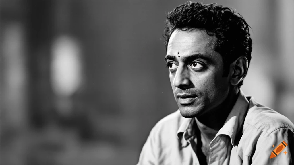 Black and white portrait of a man looking to the right.