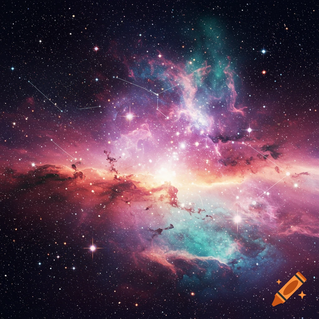 Vibrant nebula with stars and constellations in space