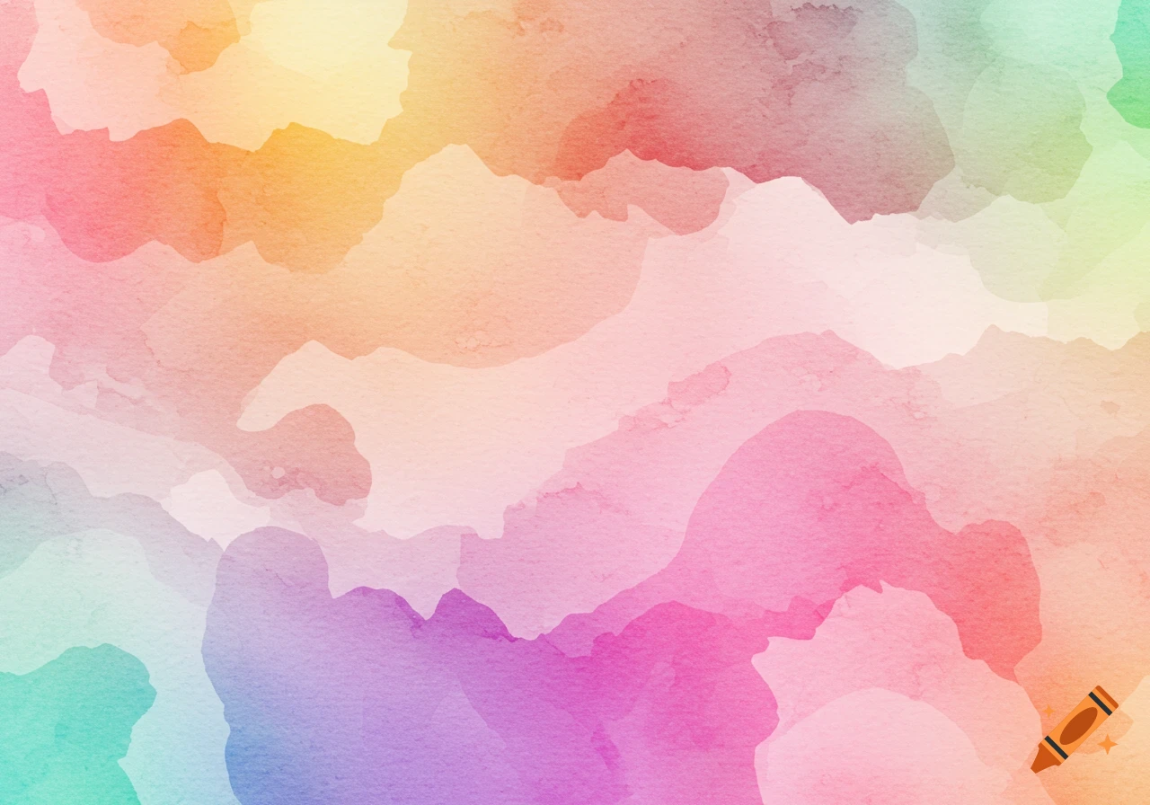Abstract watercolor background with flowing shapes and colorful gradients in pastel and vibrant colors.