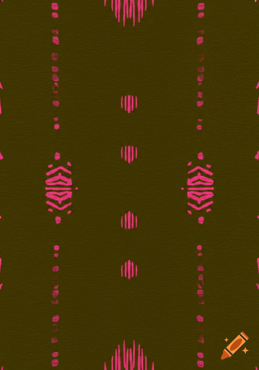 Abstract geometric pattern in pink and army green.