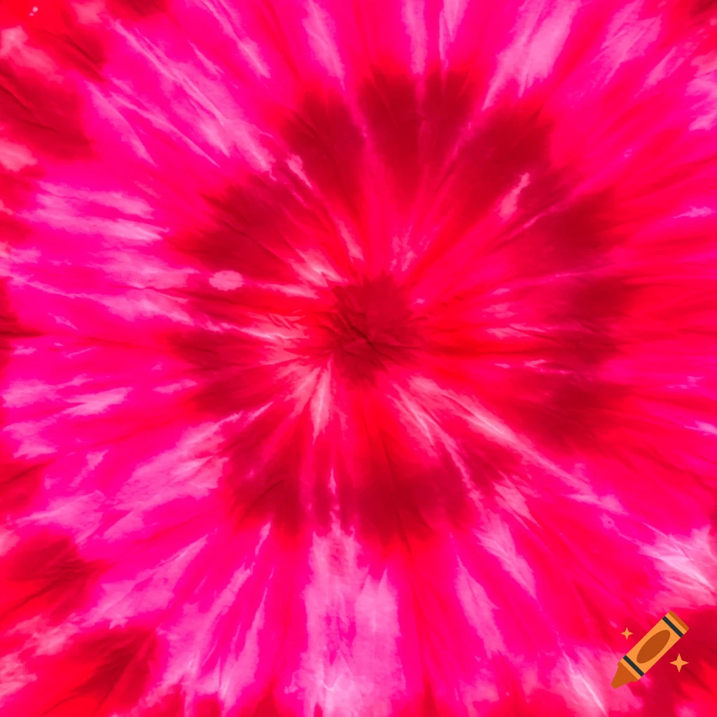 A pink and red spiral tie-dye pattern.