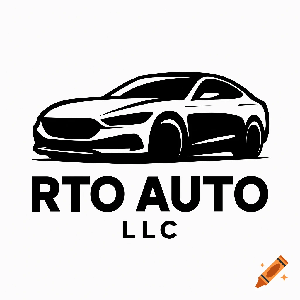 Black and white logo featuring a stylized car and the text RTO AUTO LLC below.