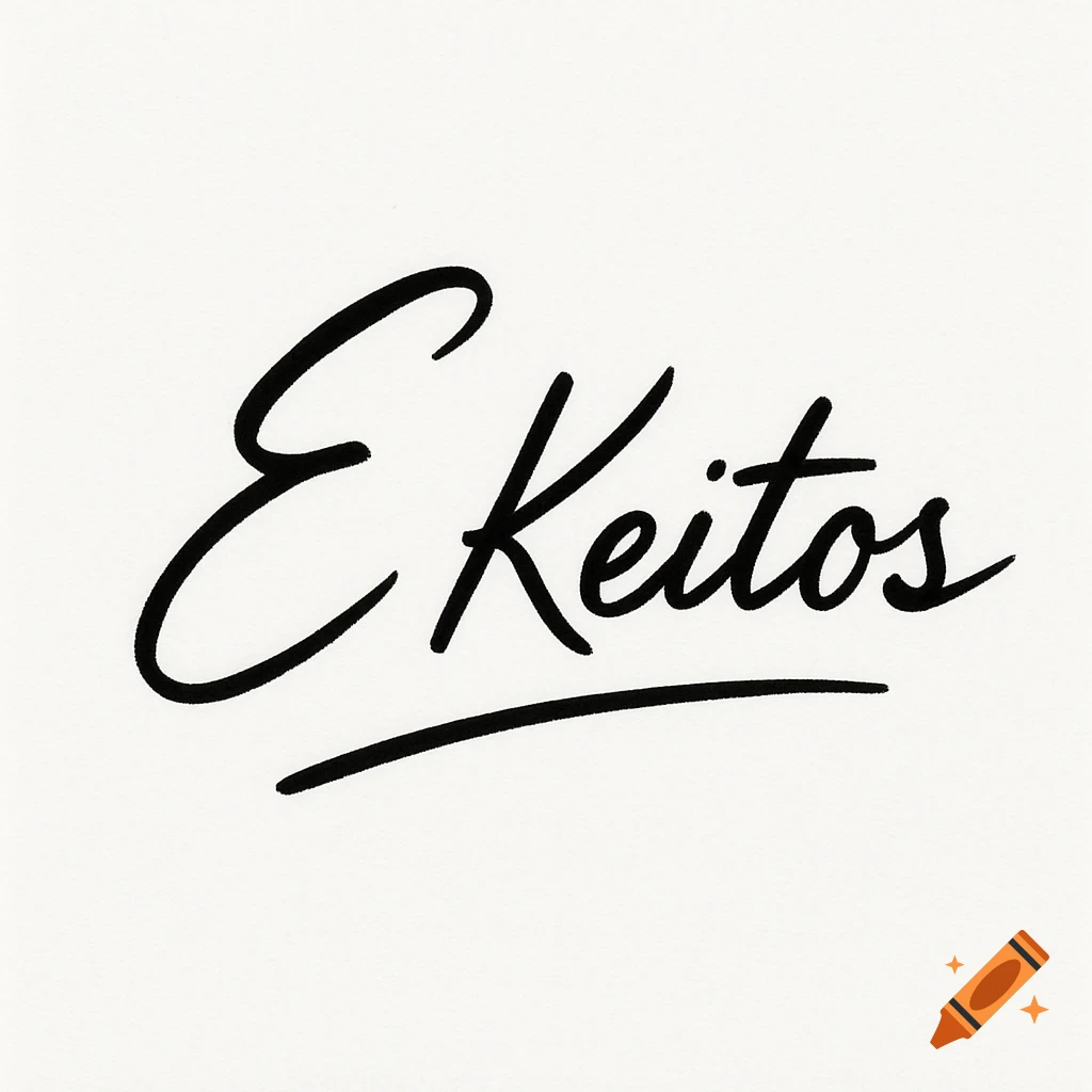 Black cursive signature text E Keitos with an underline on a white background.