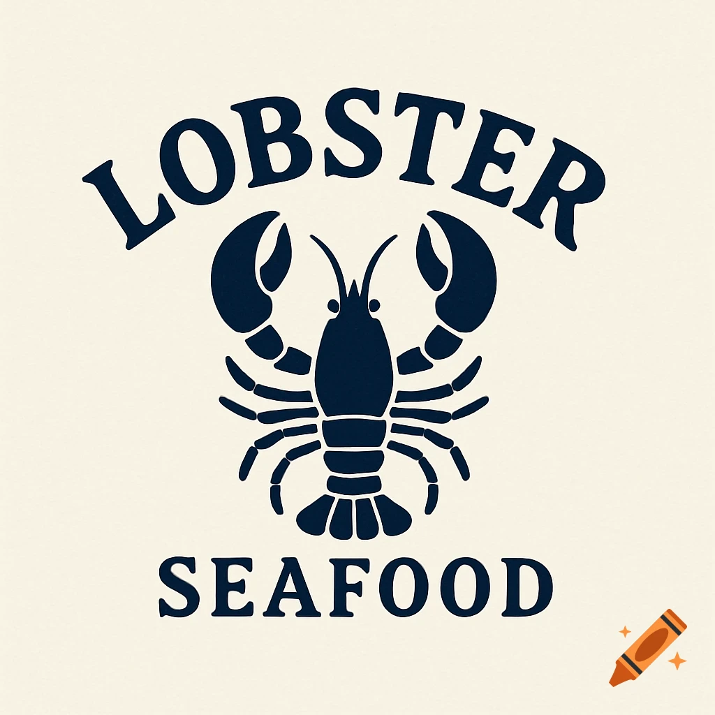 Logo of a dark blue lobster with text 'LOBSTER' above and 'SEAFOOD' below on a light background.