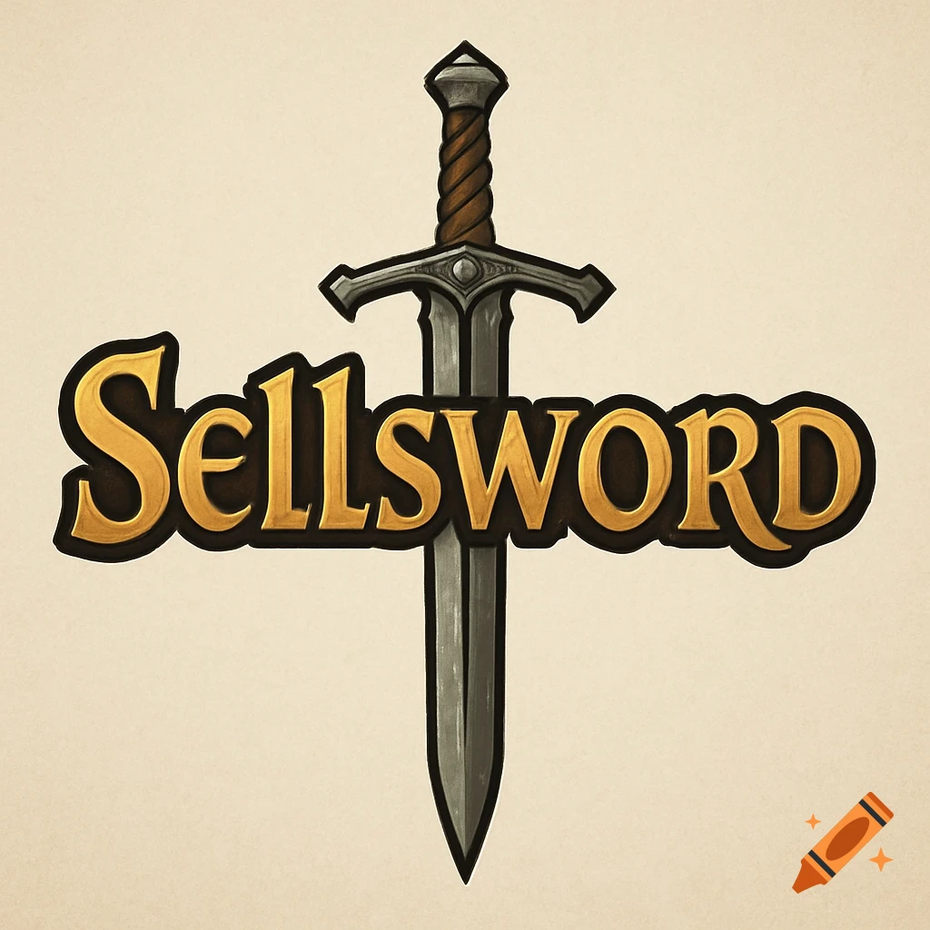 A fantasy logo features a sword with the word 'Sellsword' across it.