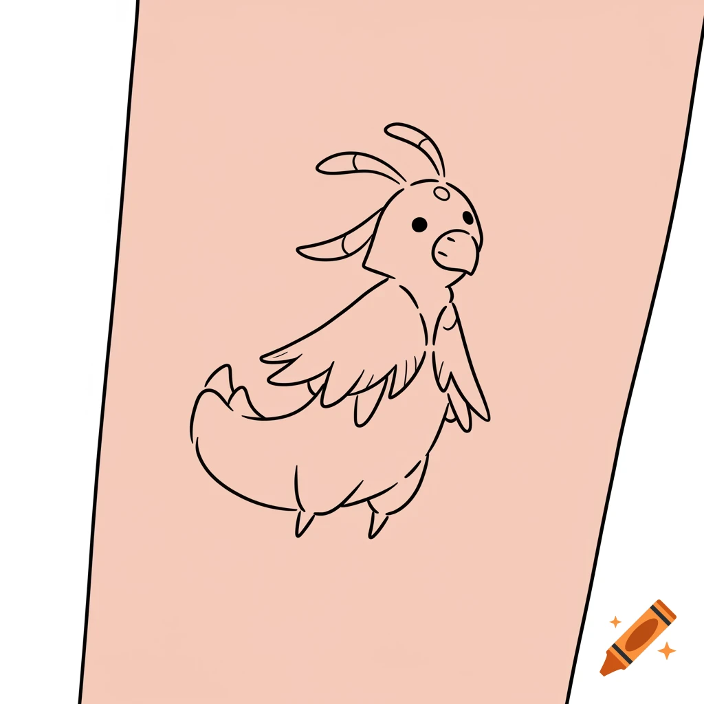 Simple line art drawing of a Krill from Sky: Children of the Light.