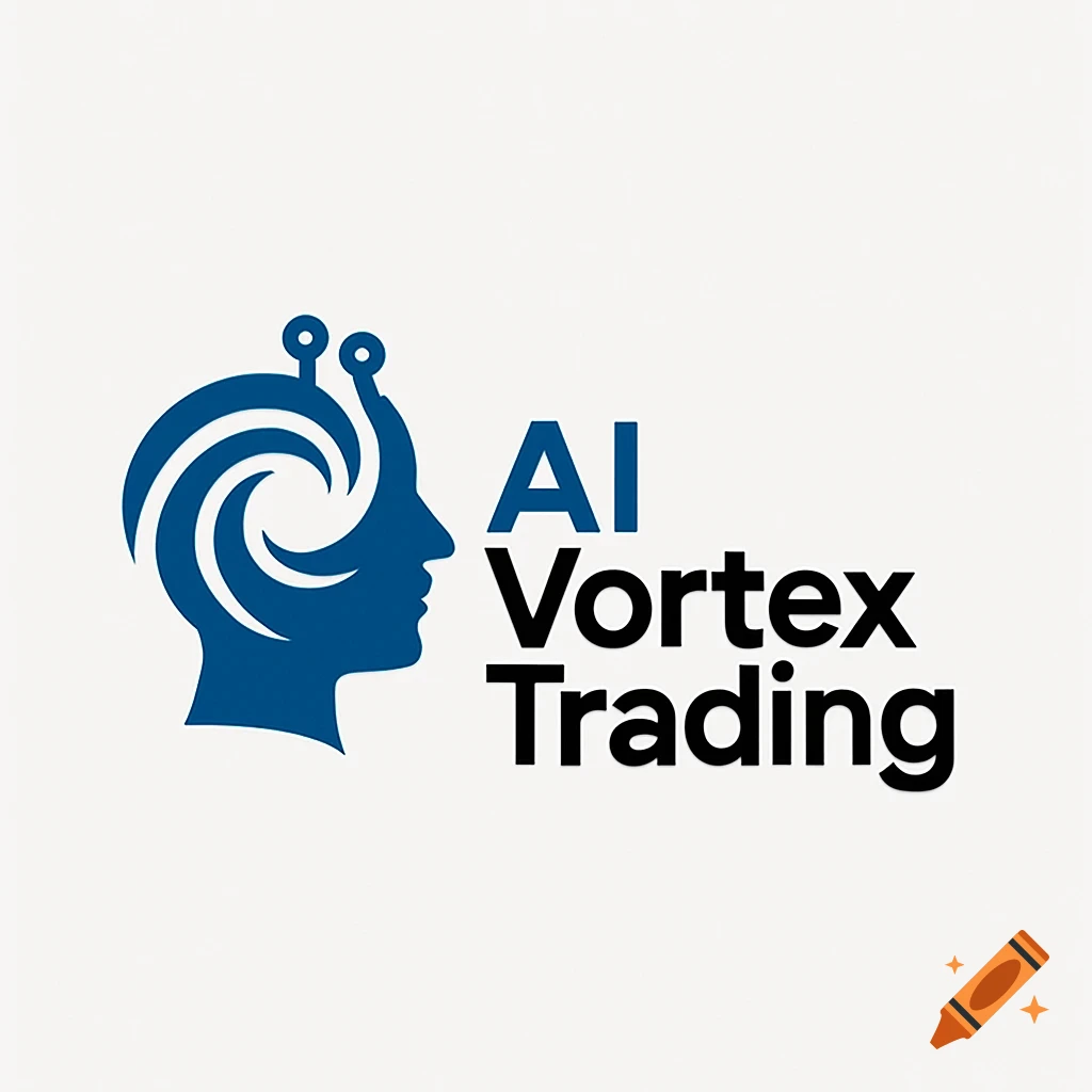 Logo for AI Vortex Trading featuring a stylized head. on Craiyon