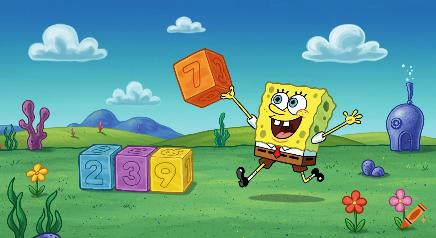 Spongebob Random Number Numbers images created on Craiyon