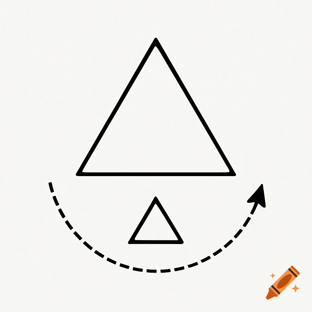 Diagram showing rotation of a triangle on Craiyon