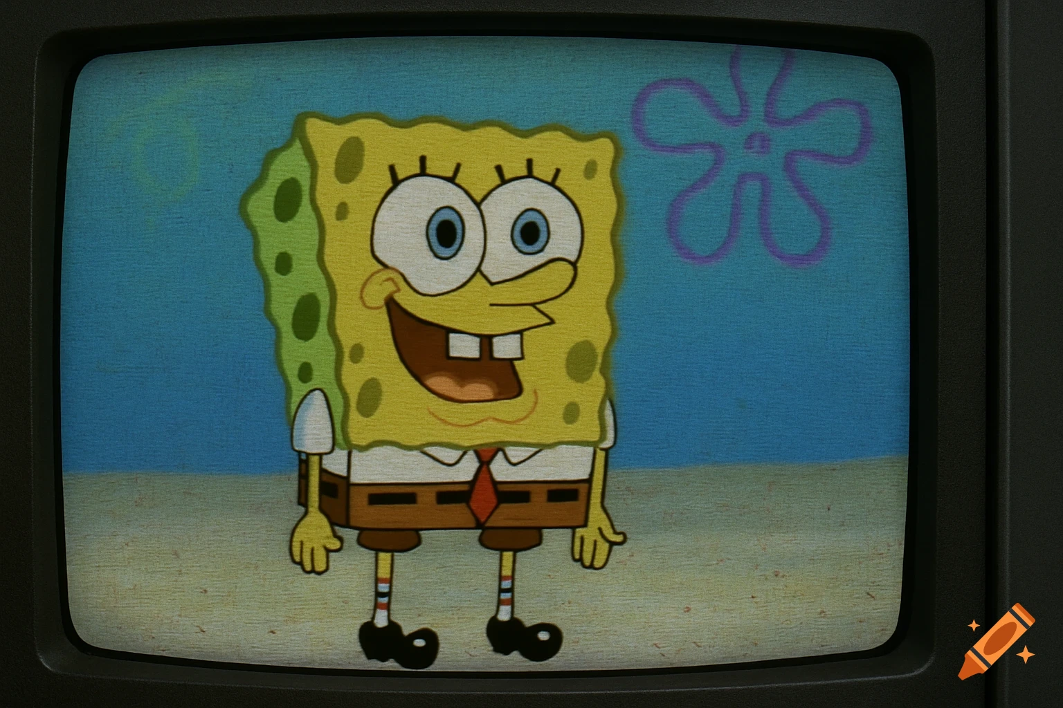 Spongebob Squarepants on a TV screen
