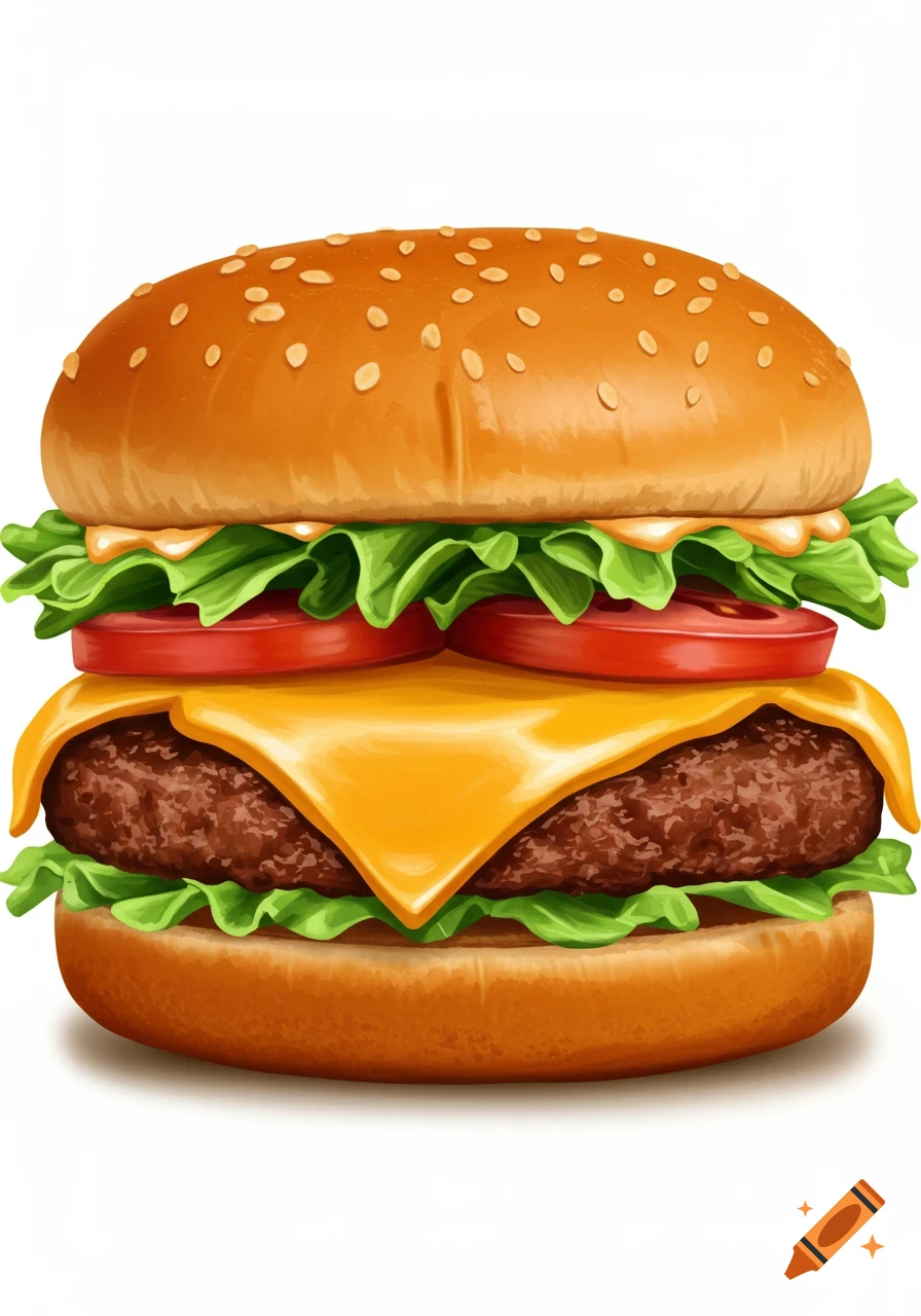 Illustration of a cheeseburger