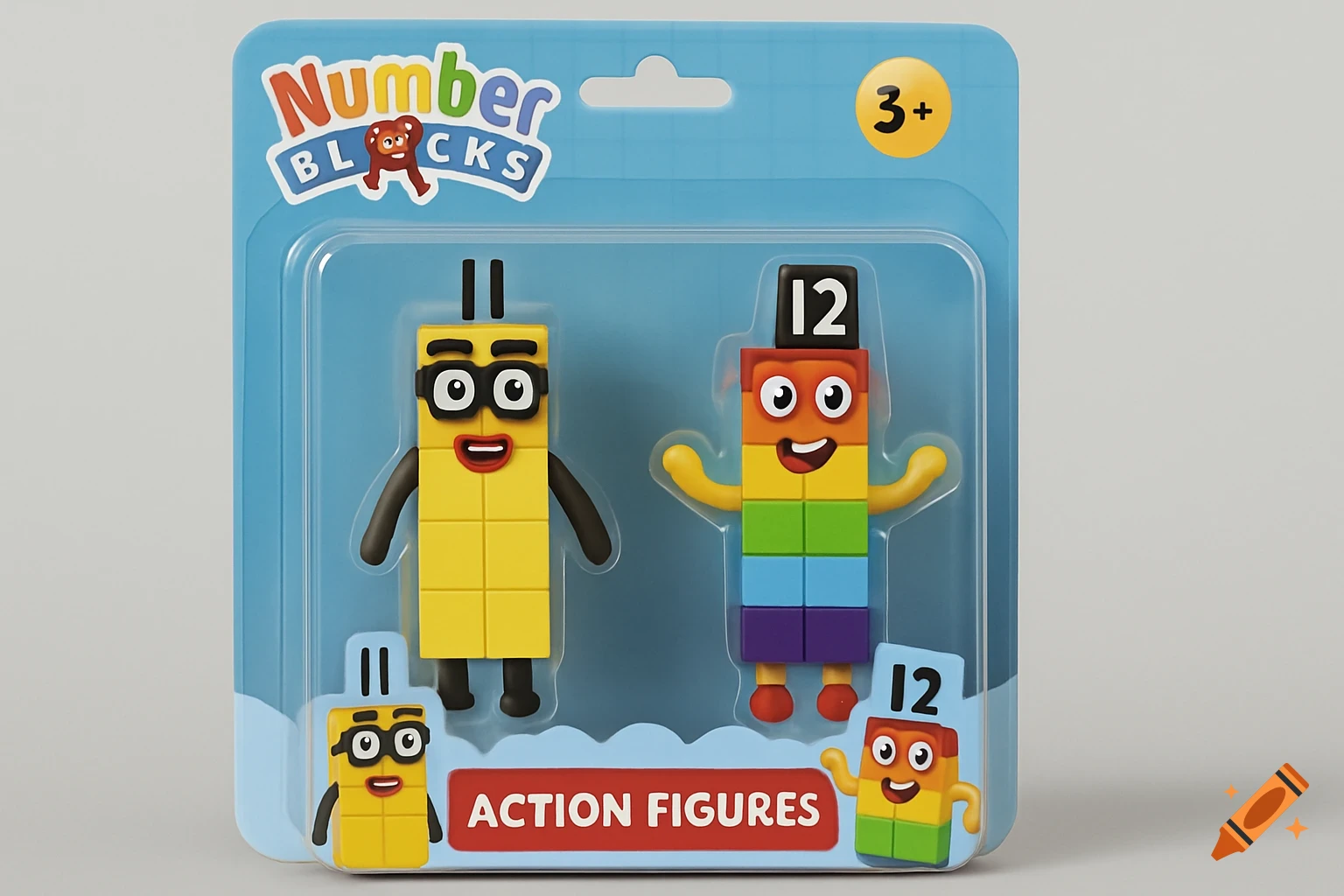 Numberblocks action figures 11 and 12 in packaging
