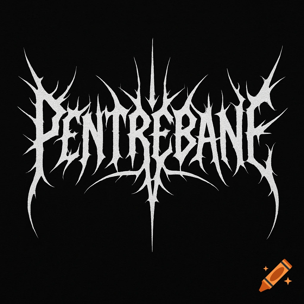 Heavy metal logo for 'PENTREBANE' in white spikes on black background.