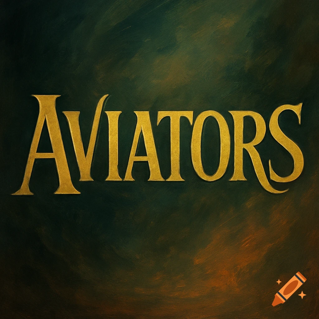 The word AVIATORS in gold lettering styled like a movie title on a dark background.