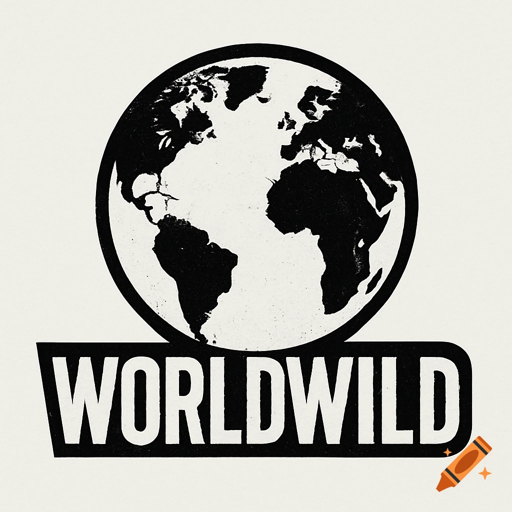 Black and white logo with a globe above the text 'WORLDWILD'.