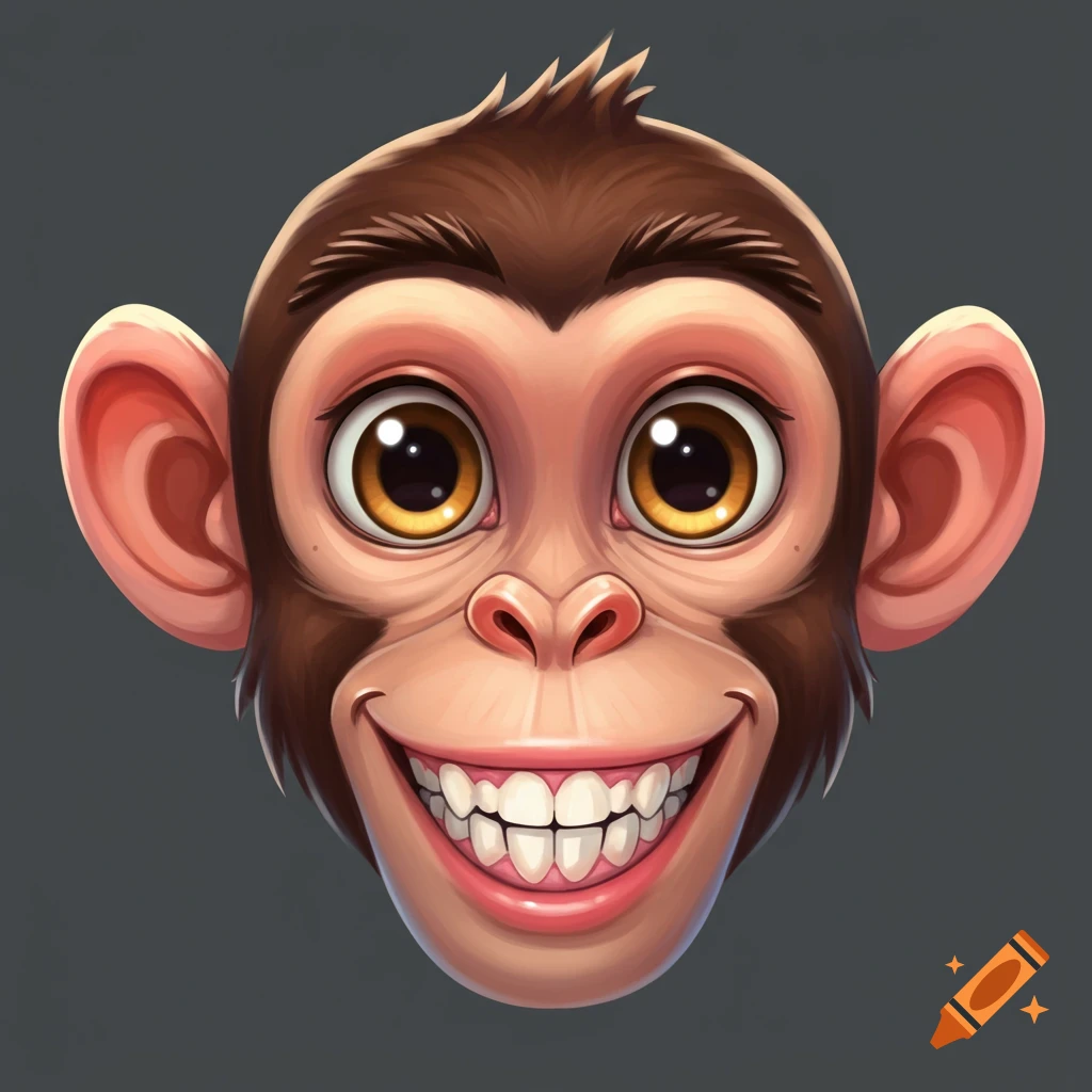 Cartoon monkey face