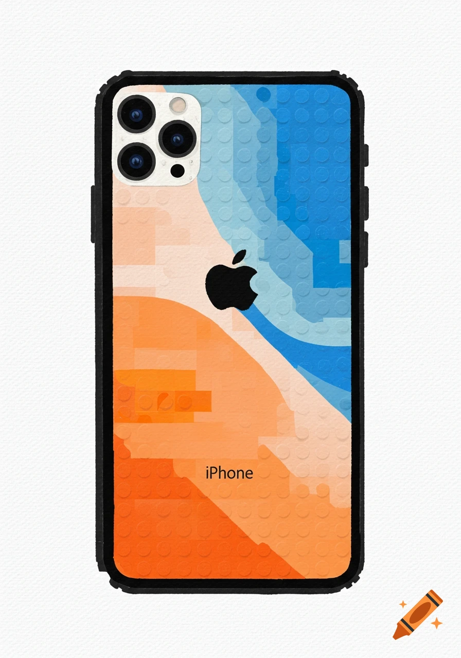 iPhone case with a colorful Lego pattern