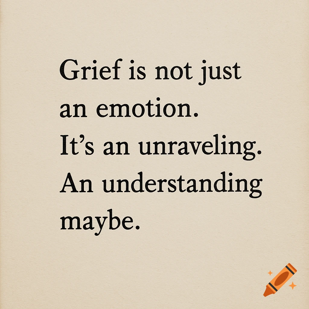 Quote about grief on a plain page.