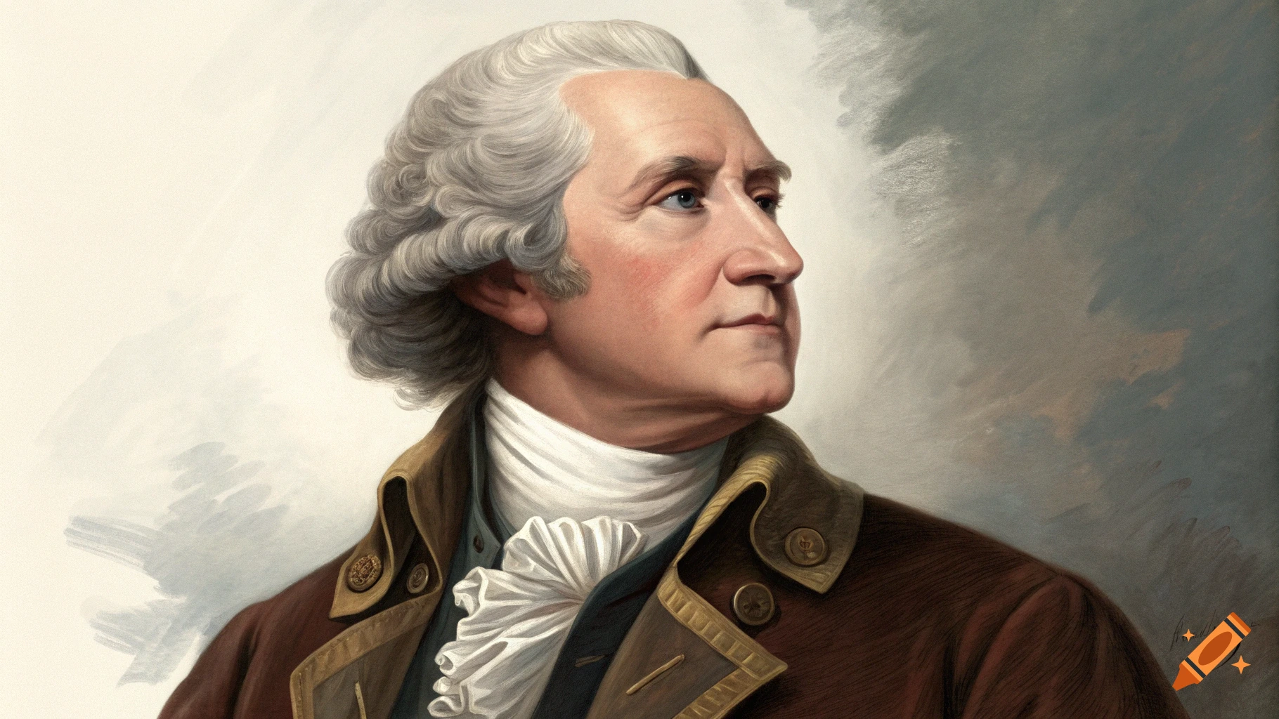 Realistic painted portrait of George Washington
