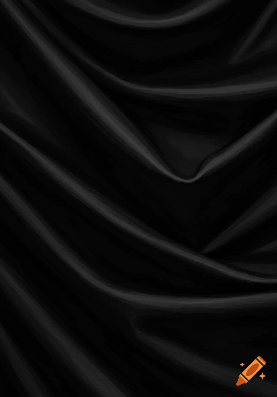 Black fabric texture with folds and wrinkles.