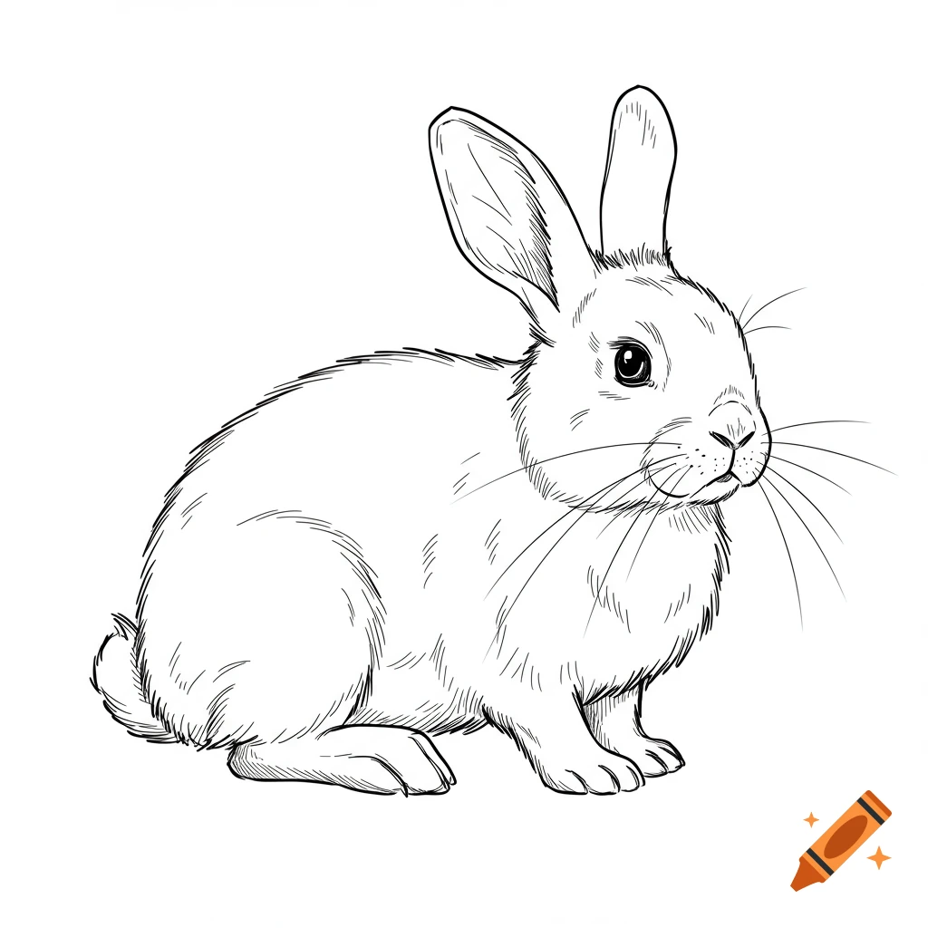 Line drawing of a rabbit.