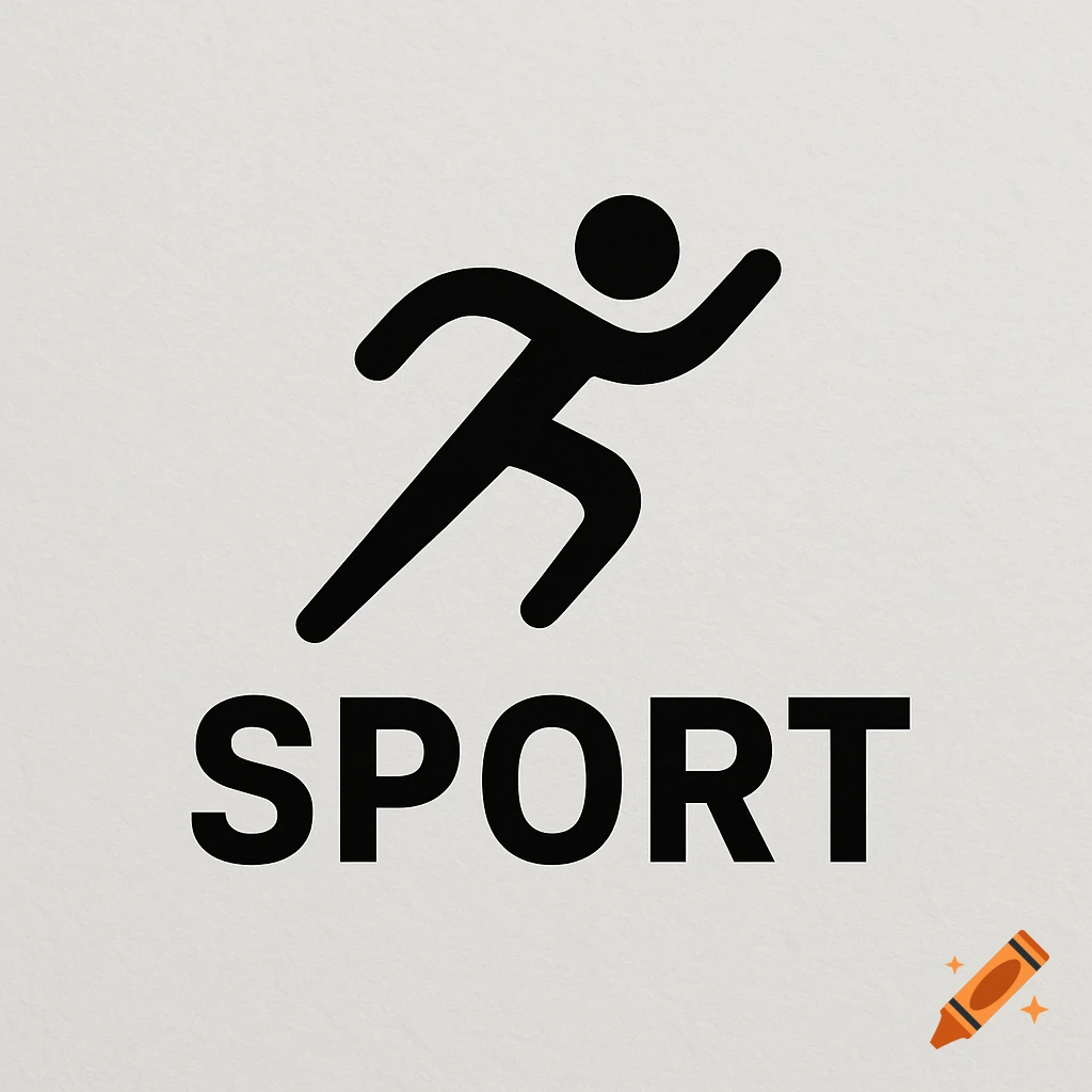 Minimalist logo of a black runner silhouette above the word SPORT.