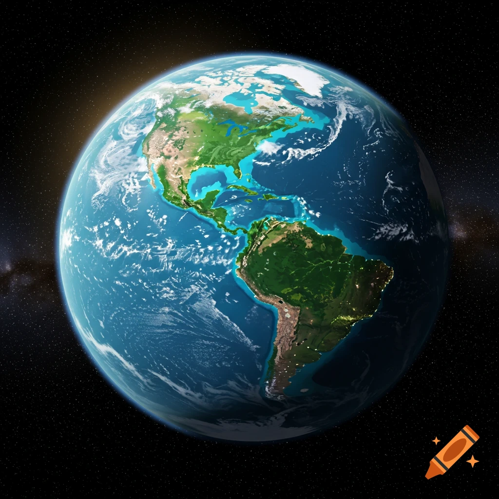 Earth seen from space showing North and South America.