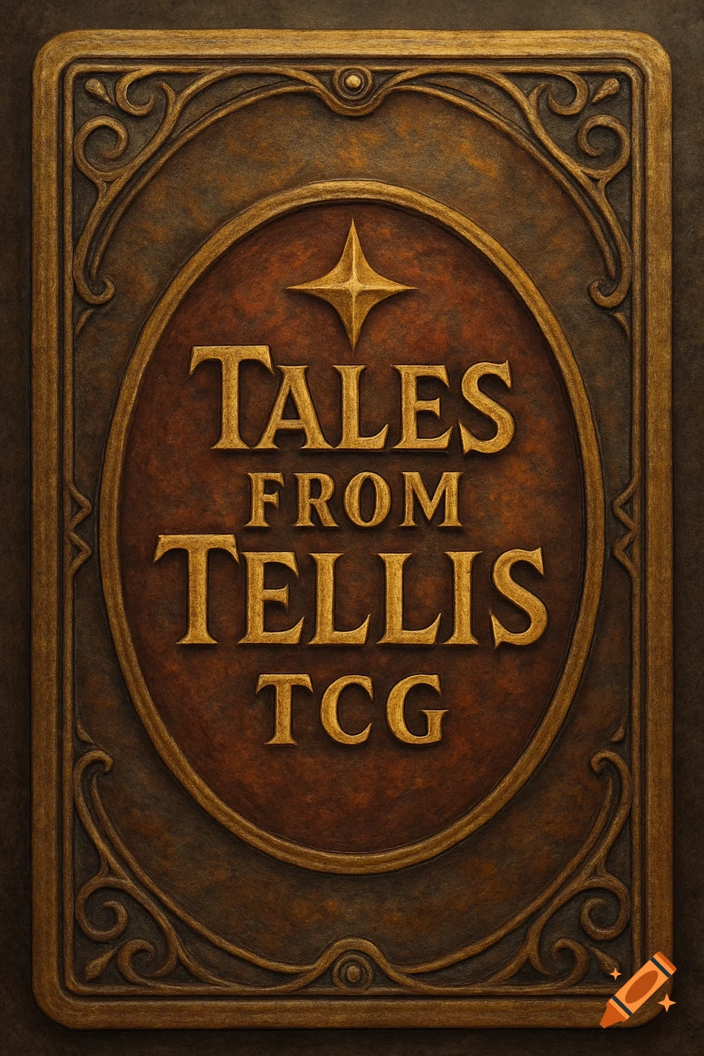 Back of a fantasy trading card with ornate border and 'Tales From Tellis TCG' text.
