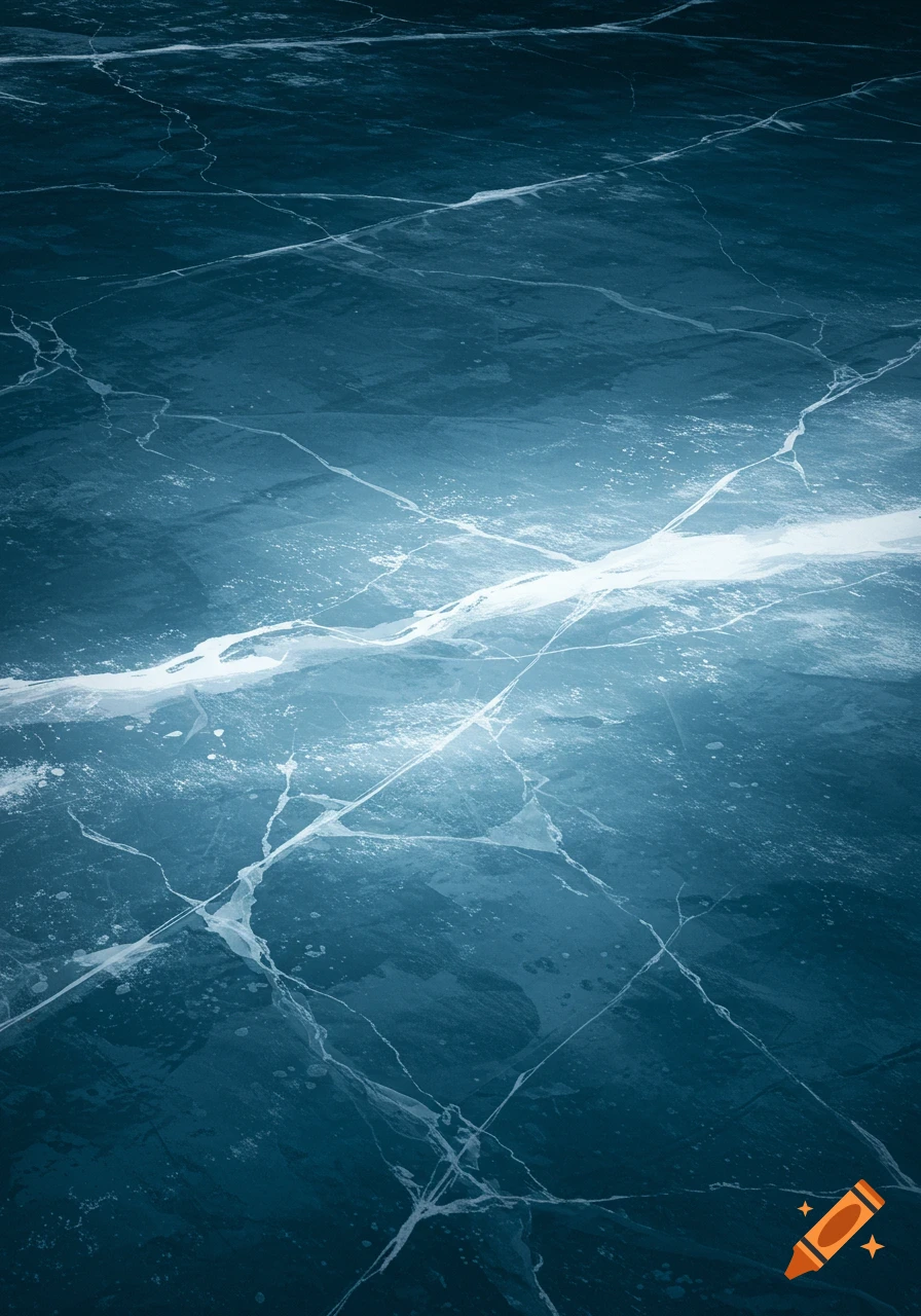 Close-up of cracked blue ice