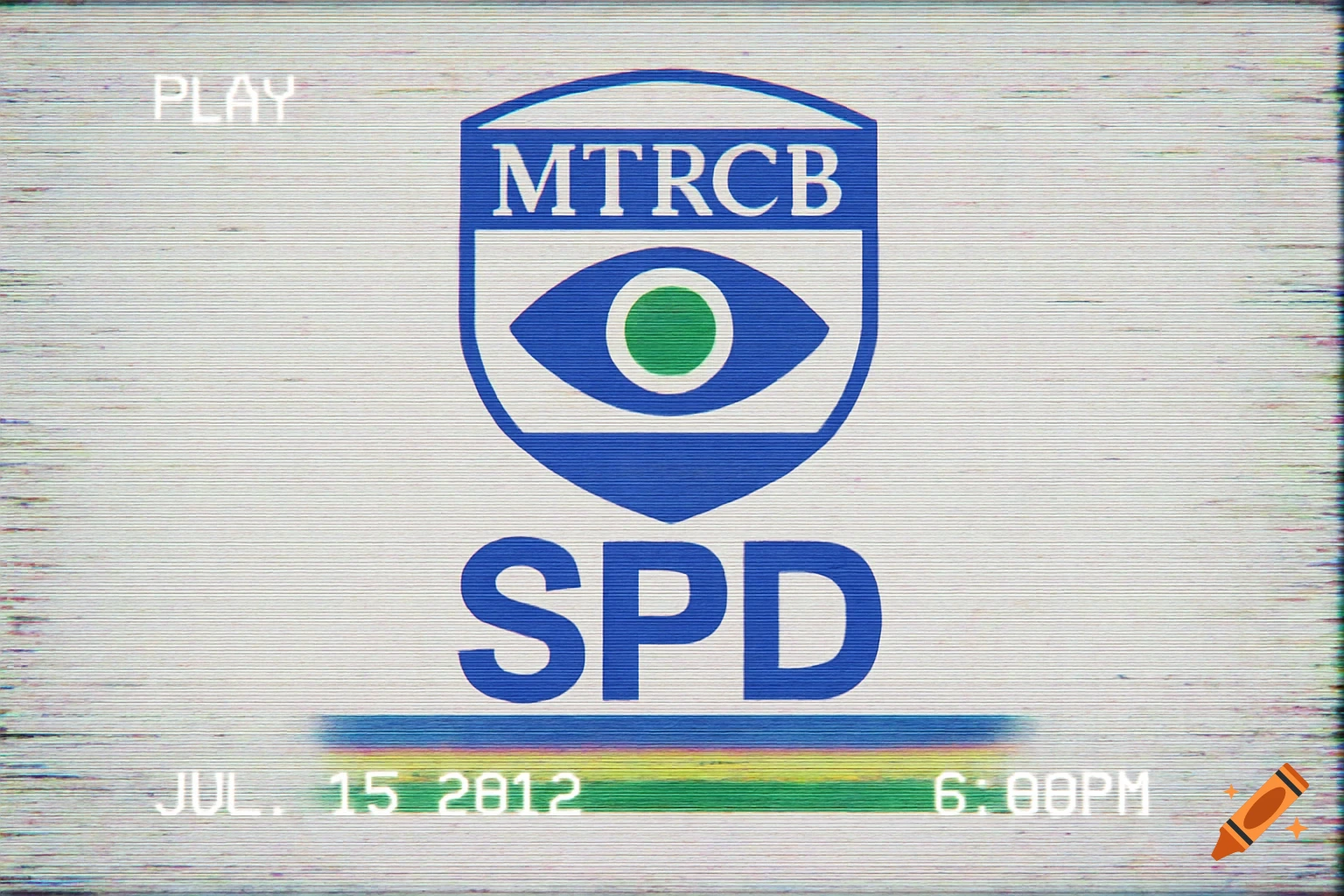 MTRCB SPD logo with VHS effect, date 2012 and time 6:00PM displayed