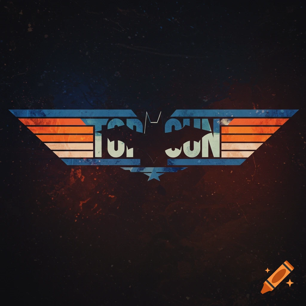 Stylized logo combining Top Gun and Batman themes with the text TOP GUN