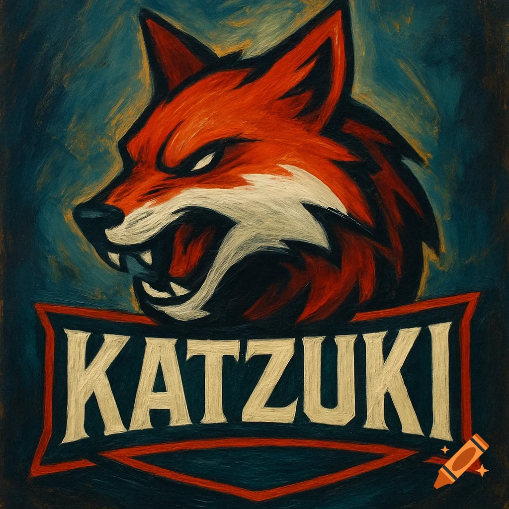 Stylized logo of a red fox head above the text KATZUKI in a painterly style.