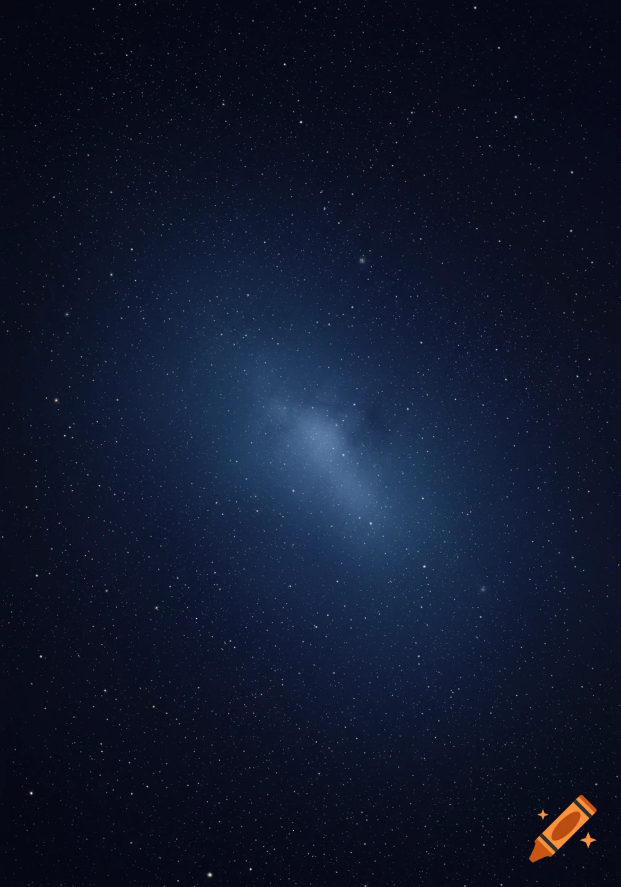 A dark night sky filled with stars and a central bright nebula.