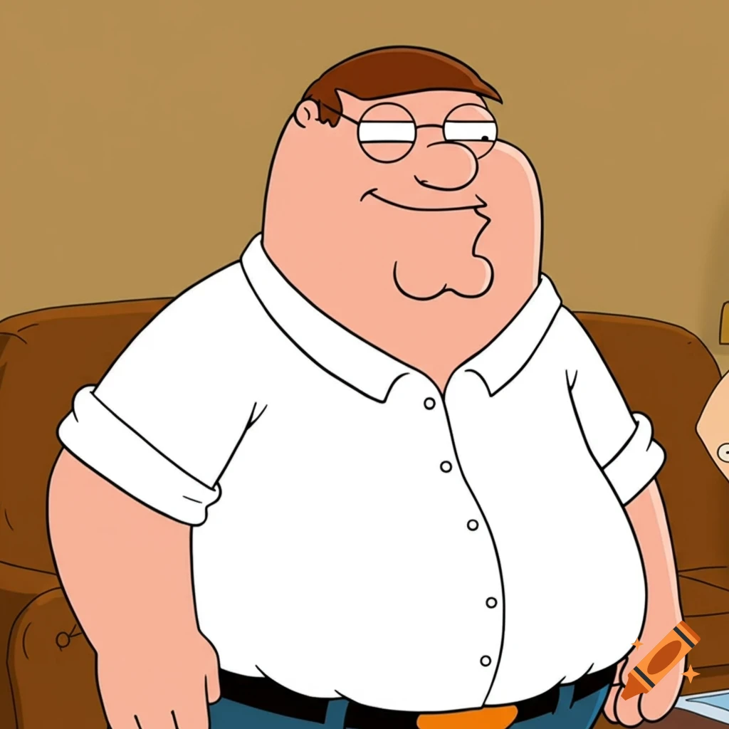 Cartoon character Peter Griffin smiling
