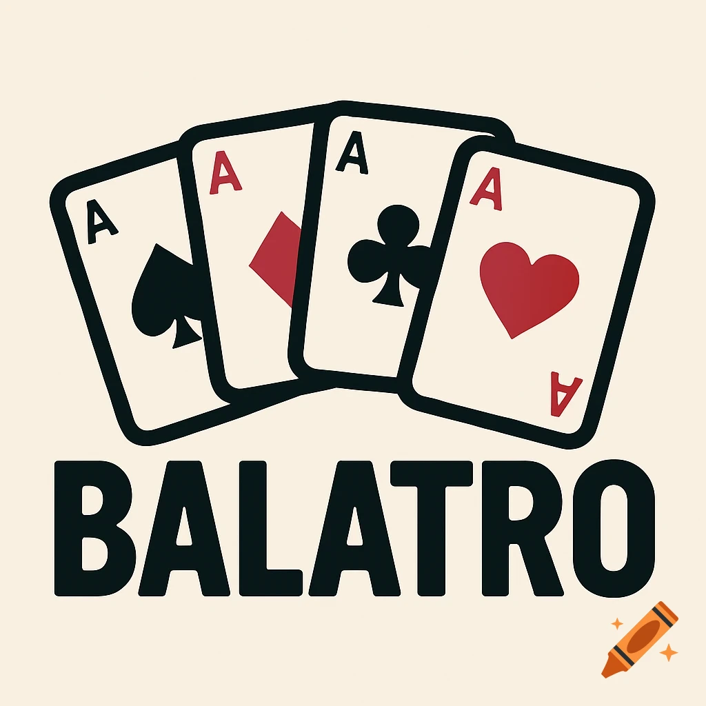 Illustration of four ace playing cards above the text BALATRO on Craiyon