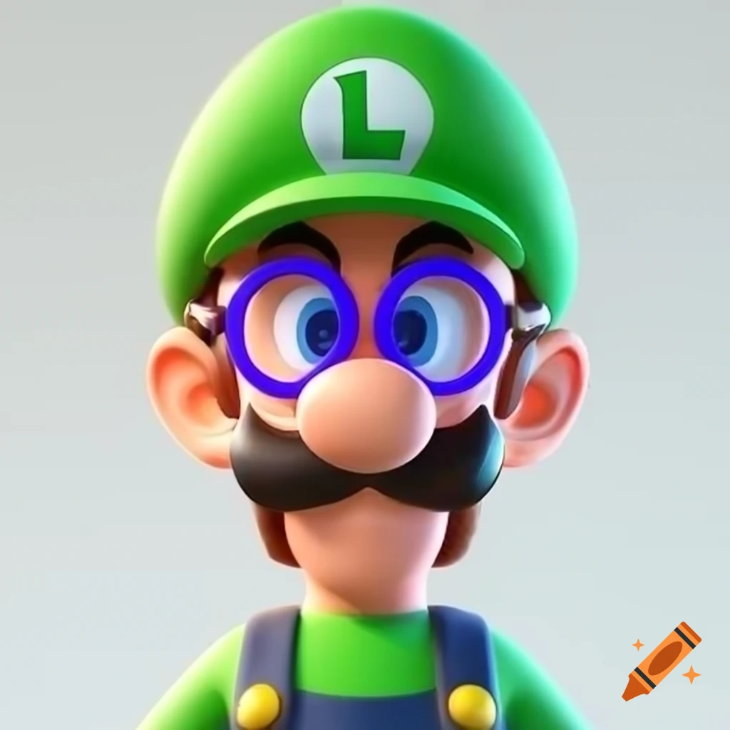 Luigi wearing 3D glasses