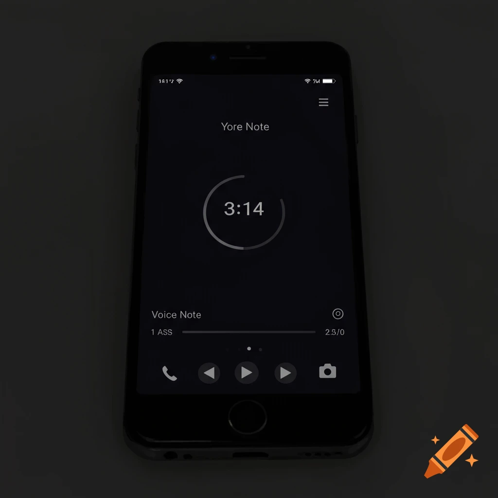 Smartphone screen showing a voice note app with '3:14' displayed.