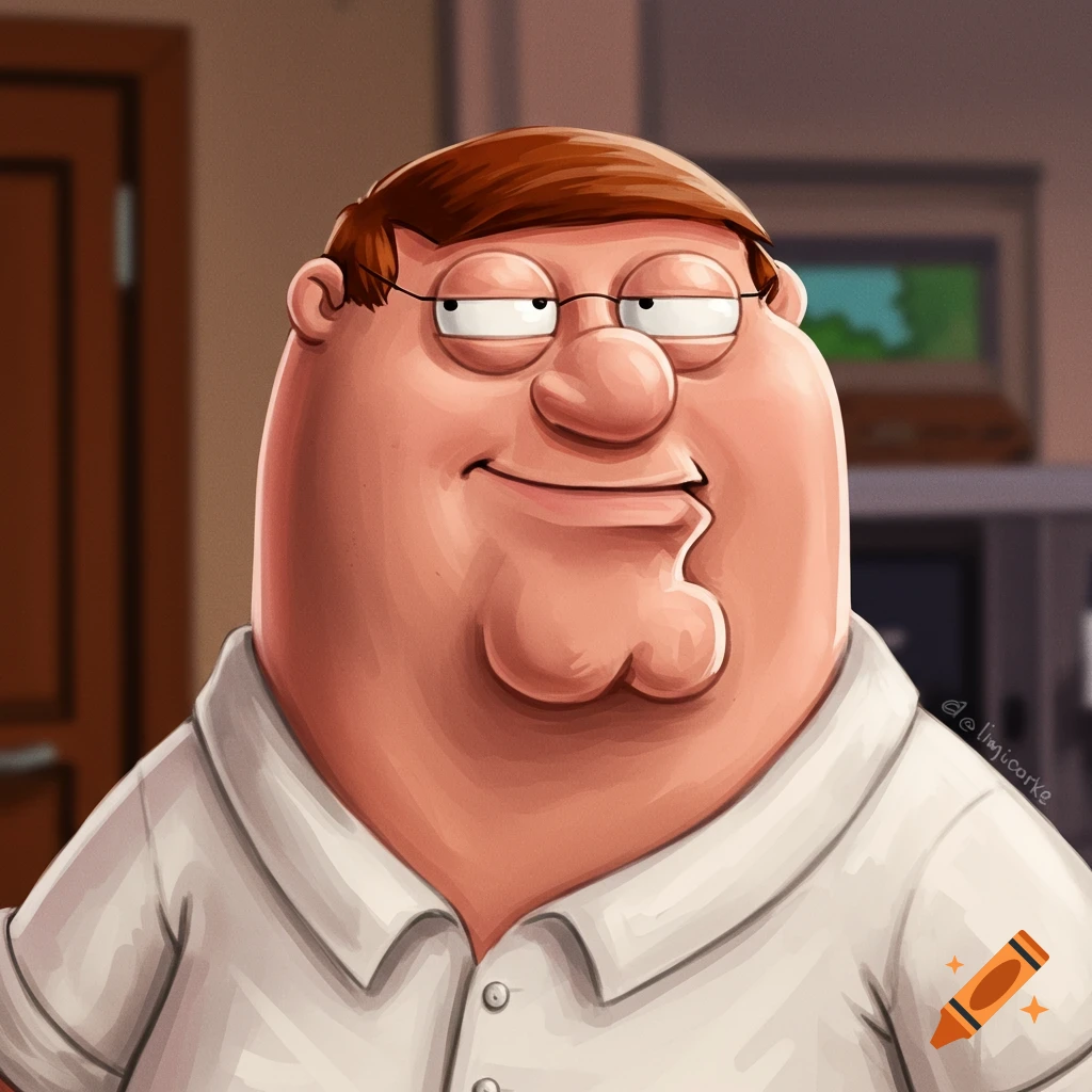 Illustration of Peter Griffin in a realistic style
